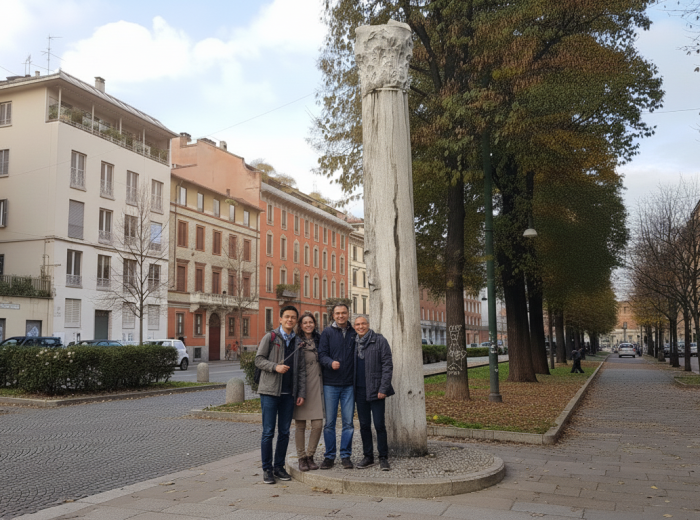 The mysterious Devil’s Column with visible holes, steeped in Milanese legend
