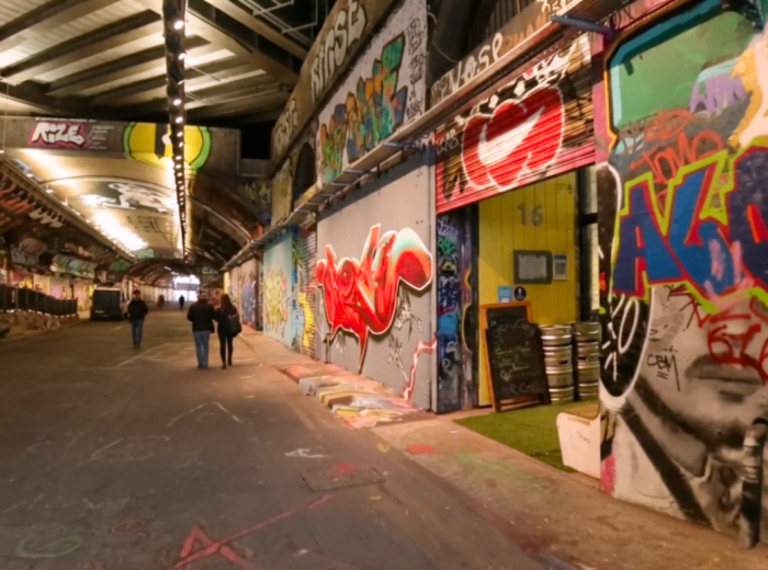 Graffiti tunnel of The Vaults under Waterloo