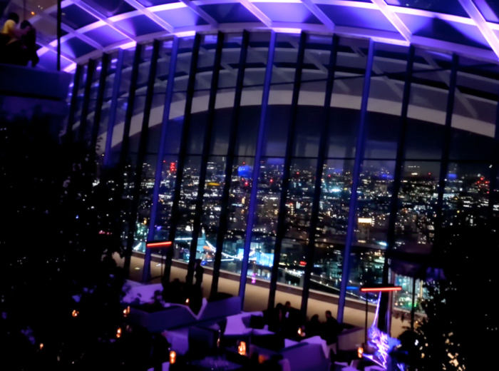 Sky Garden interior with a view of London