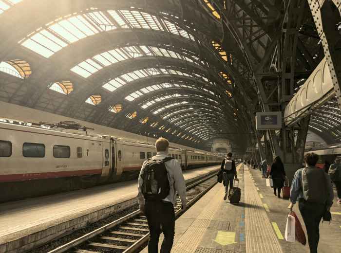 Regional train at Milano Centrale, day-trip ready