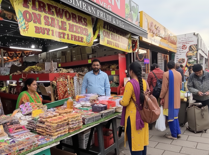 Indian market stall in Wembley