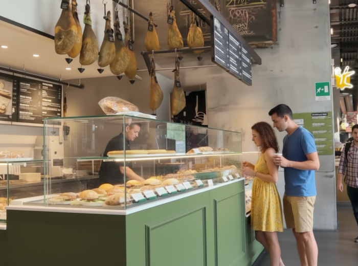 Traditional market experience at Mercato Centrale with hanging meats