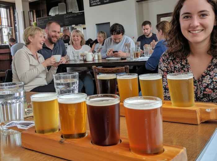 Beer tasting at the Alibi Room