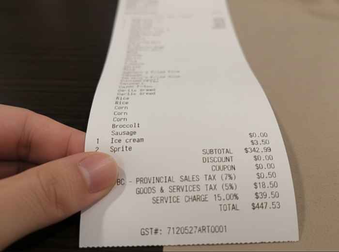 A cozy restaurant and a bill at the end of dinner