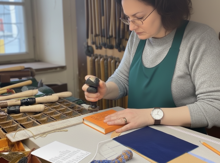 Leather artisan working in traditional Oltrarno workshop
