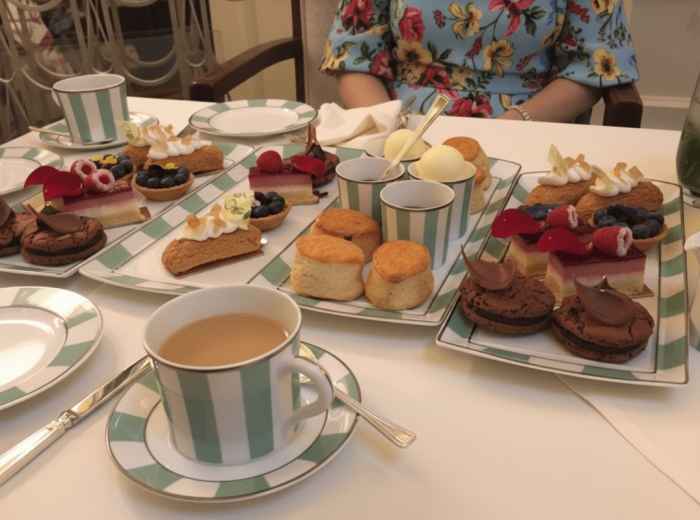 Afternoon tea setting at Claridges