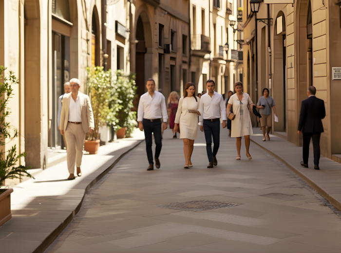 Oltrarno locals on the way to work