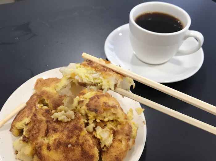 Chai tow kway with crispy edges and caramelized dark soy