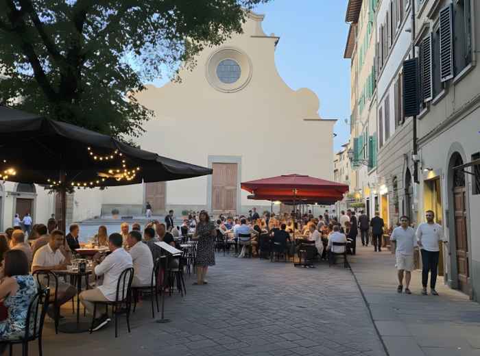 Caffè Ricchi terrace for a fun gathering with friends