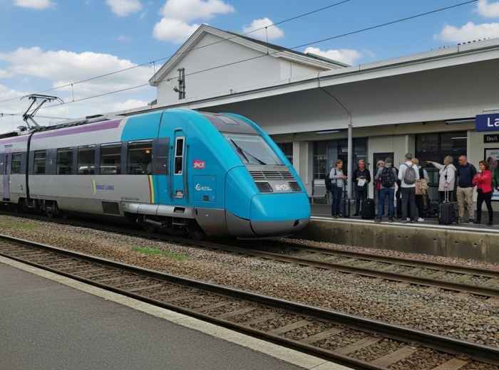Modern TGV train at the Paris train station platform