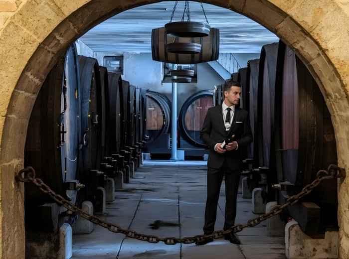 Moscatel wine barrels aging in José Maria da Fonseca cellar