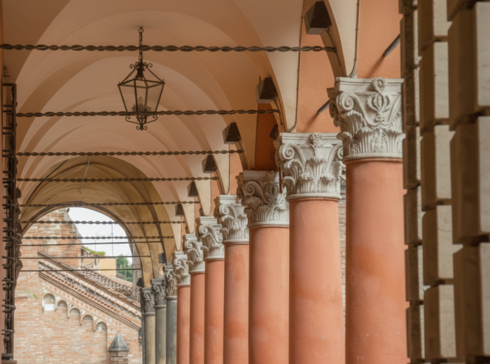 sheltered portico walk in rain