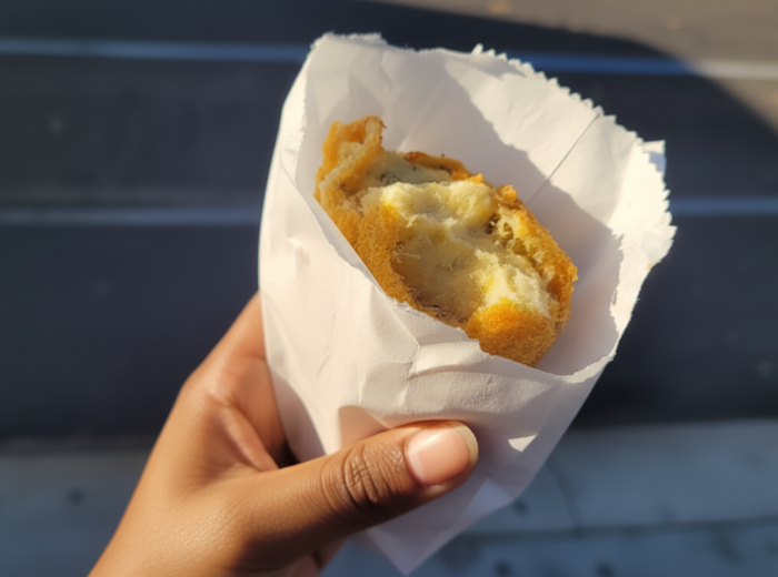 Fresh pastel de bacalhau