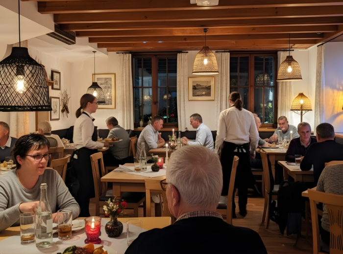 Roast lunch in a Füssen Gasthaus after visiting Neuschwanstein Castle