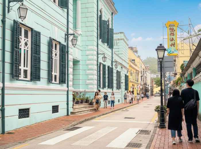Portuguese colonial buildings in Taipa Village