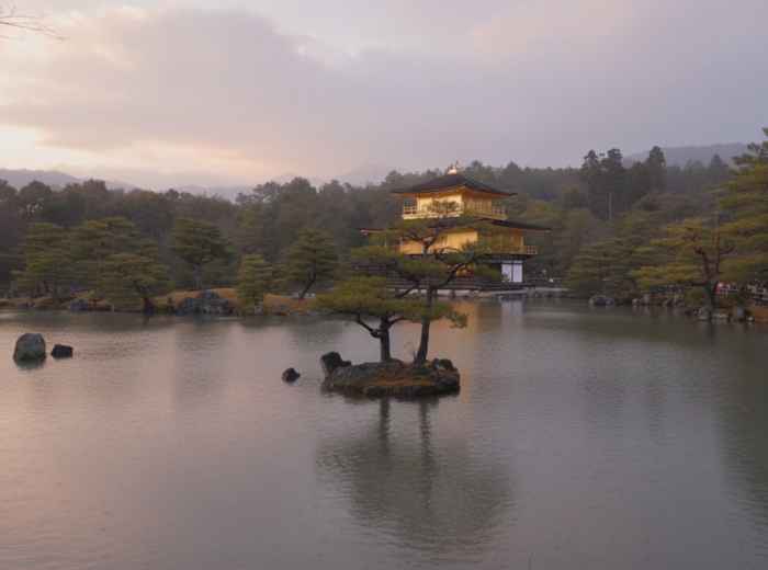 Kinkaku-ji Golden Pavilion reflected in the pond, Kyoto