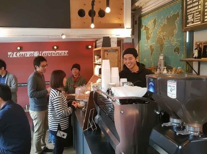 Inside Little Nap Coffee Stand, a small neighborhood café in Tokyo where locals gather for espresso away from the main streets