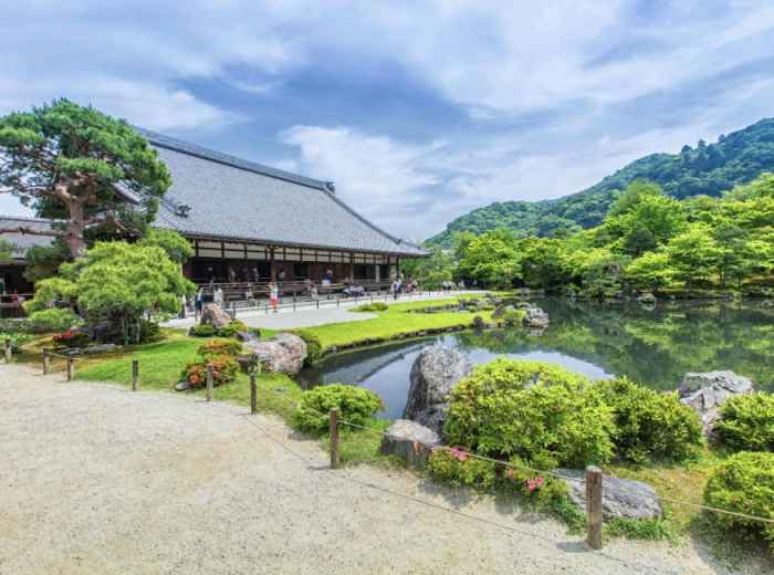 Japanese Garden and Pond at Tenryu-ji Temple