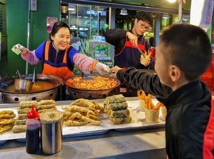 A quick street food stop in Myeongdong