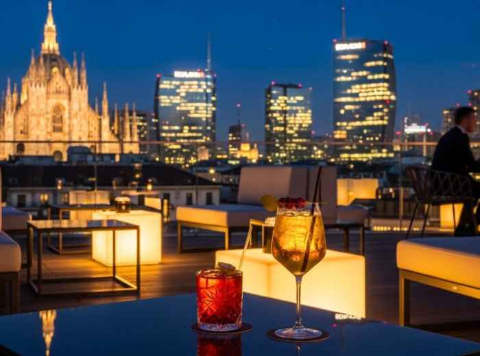 Rooftop bar in Milan