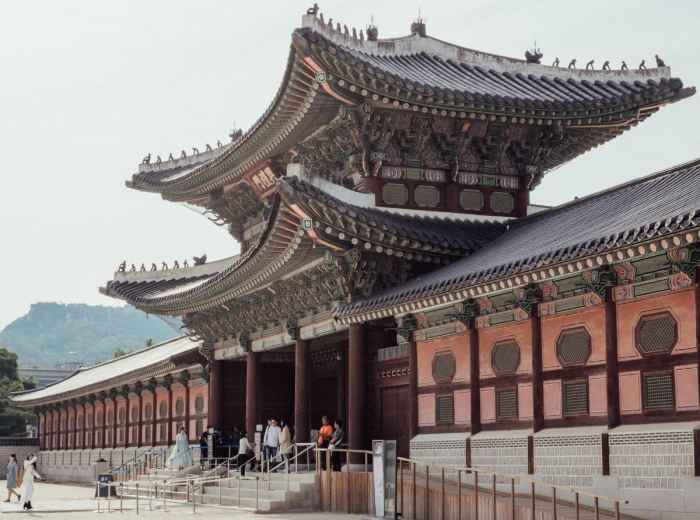 Gyeongbokgung Palace main hall with visitors