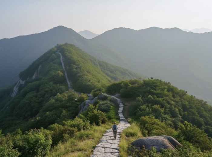Bugaksan Fortress Trail along the Seoul City Wall at dawn