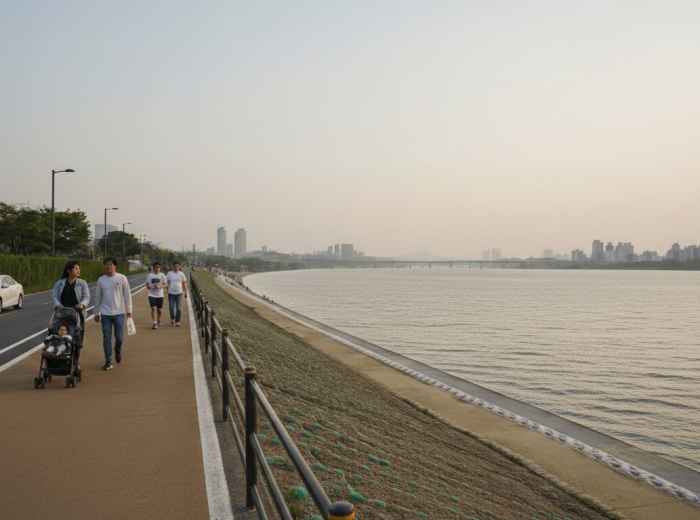 Late afternoon along the Han River in May