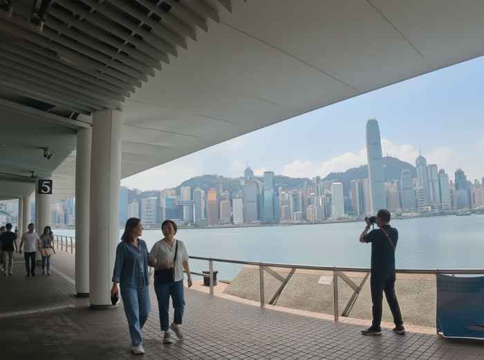Tsim Sha Tsui waterfront facing Hong Kong’s skyline