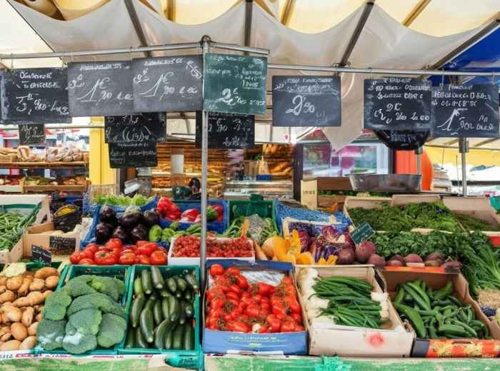 Vegetable stall at Marché d'Aligre