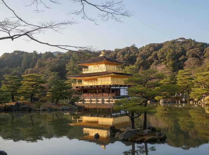 Early light reflecting off Kinkaku-Ji