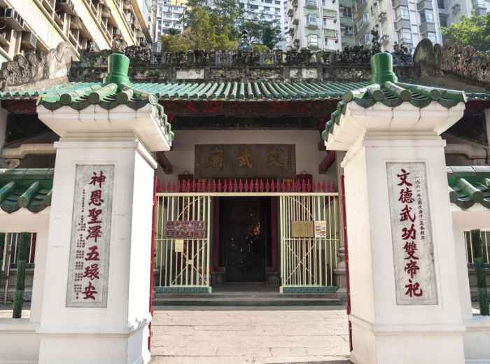 Man Mo Temple nestled between Hong Kong’s high-rises and busy streets