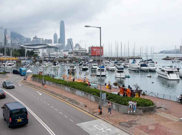 Causeway Bay Waterfront and Victoria Harbour marina