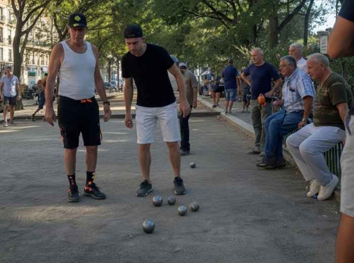 Locals playing petanque in Canal Saint-Martin 