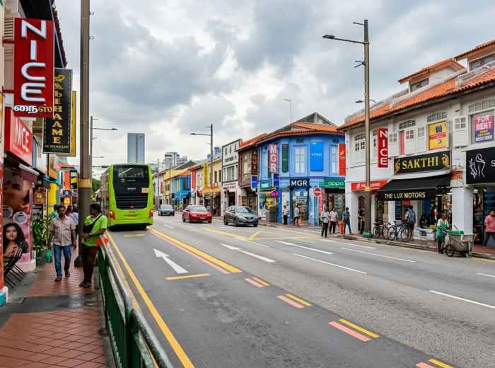 Street life along Serangoon Road in Singapore's Little India  