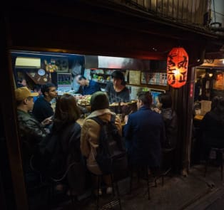 People at an eatery in Kagurazaka, Tokyo