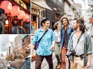 Tourists embarking on a private tour with a private gui