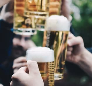 Drink traditional beer at Oktoberfest Berlin