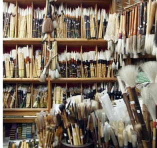 Browse the traditional stationary and porcelain shops