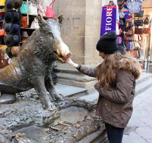 Rub the nose of the Porcellino