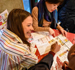 Travelers and local host on a Kyoto food tour
