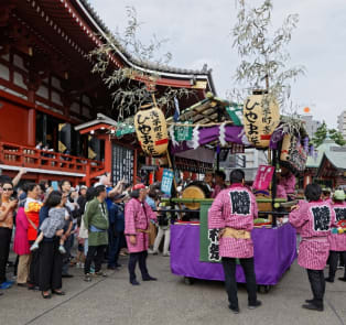 Local festival during Japan sakura season