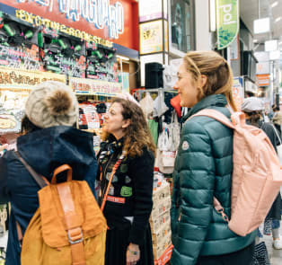 Tourists in Tokyo shopping, Japan