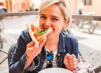 Enjoy a traditional pizza