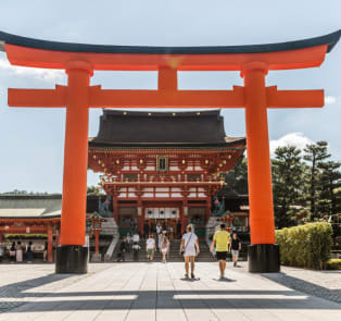 Red Torii Gate at Fushimi Inari Shrine, Kyoto, Japan