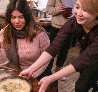 Waitress serving their customer their food