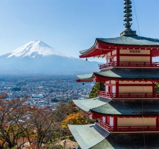 Mount Fuji just over a hour away