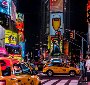 Stand and admire Times Square