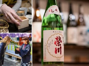 Tasting sake by the glass at each stop