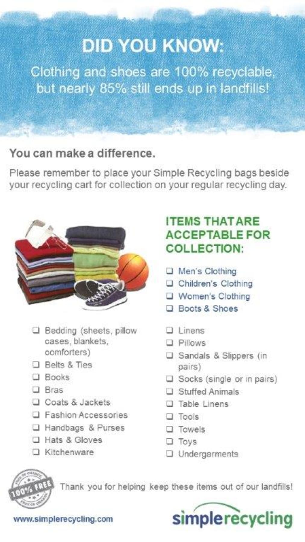 Clothing recycling service. Textile Recycling. Easy subscriptions