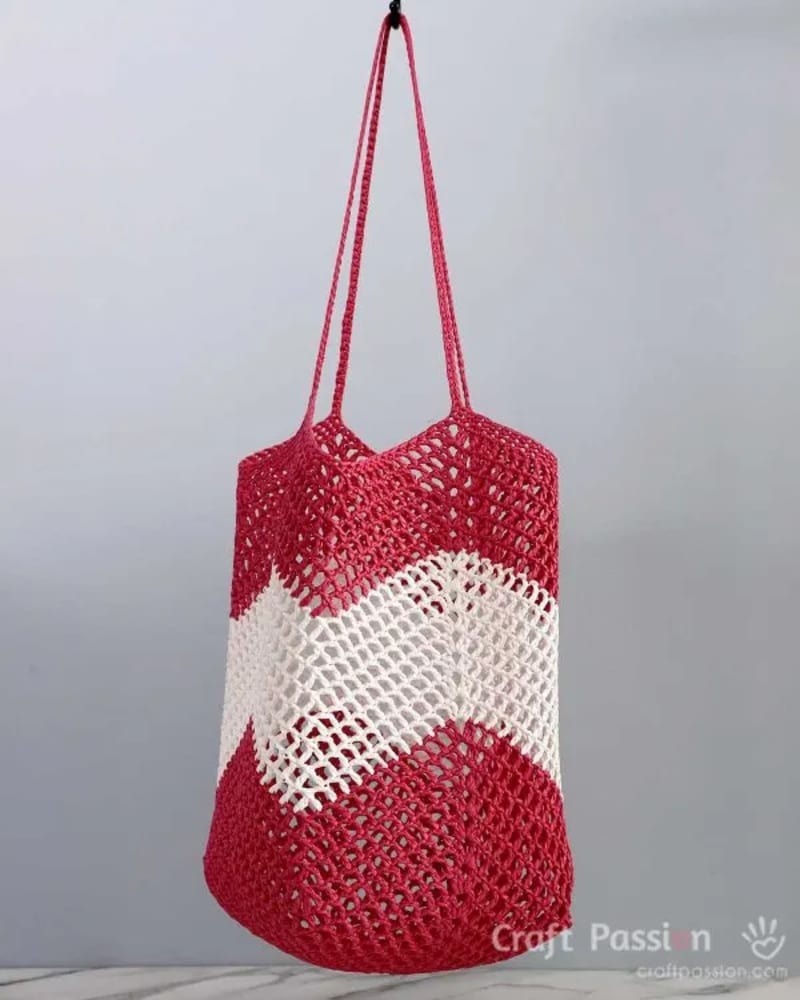 ## Mesh Stitch Crochet Market Bag